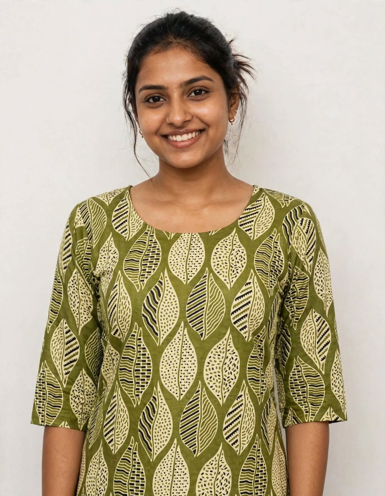 Black & Rust Red Kalamkari Paisley Cotton Short Kurti with Back Dori