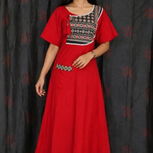বুটিক নাইটি কাফতান, লাল, ১০০% সুতি