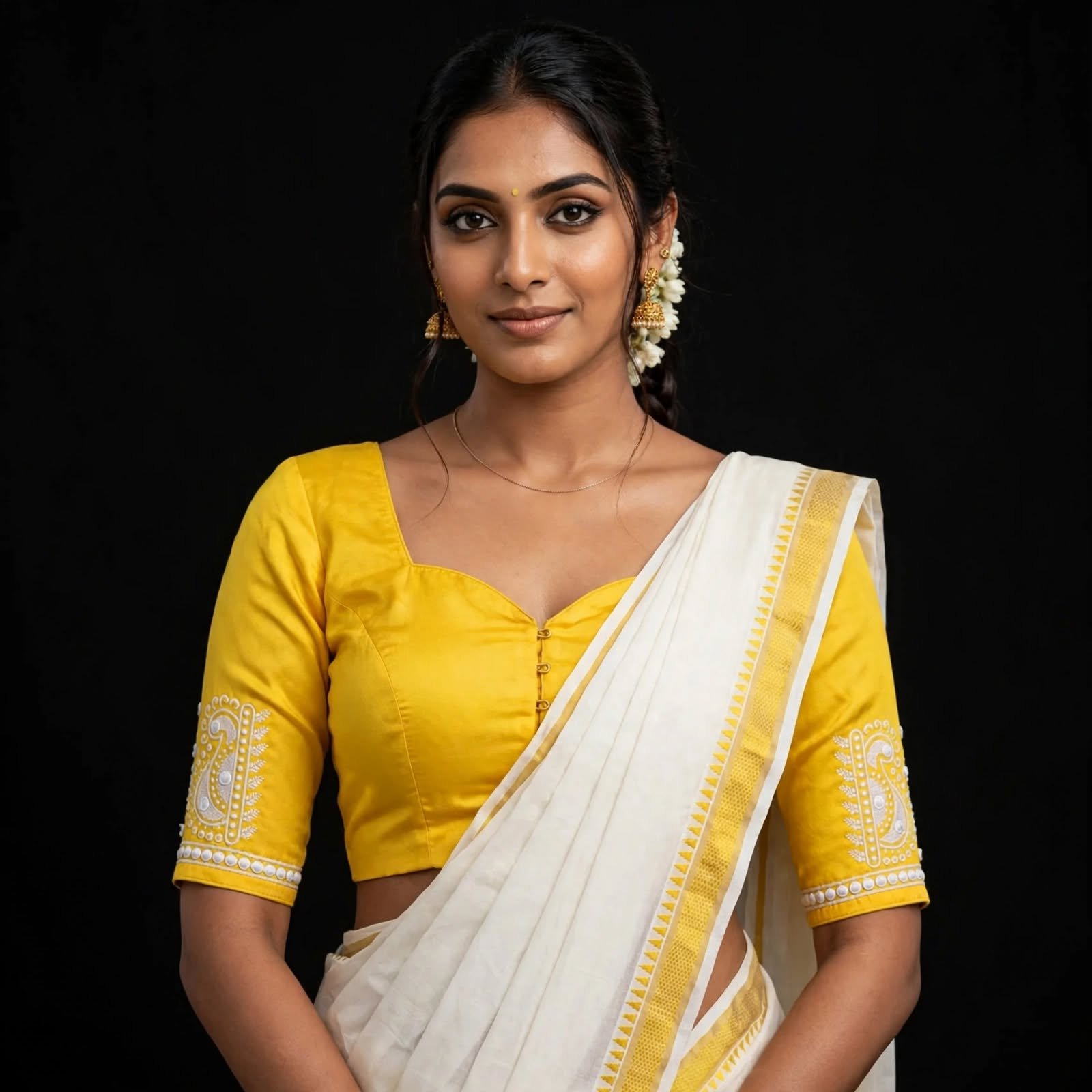 Red Cotton Embroidery Round Neck - Image 2