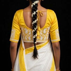 Red Cotton Embroidery Round Neck